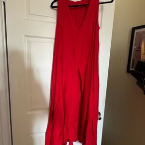 Vibrant Red Sleeveless Tunic Top